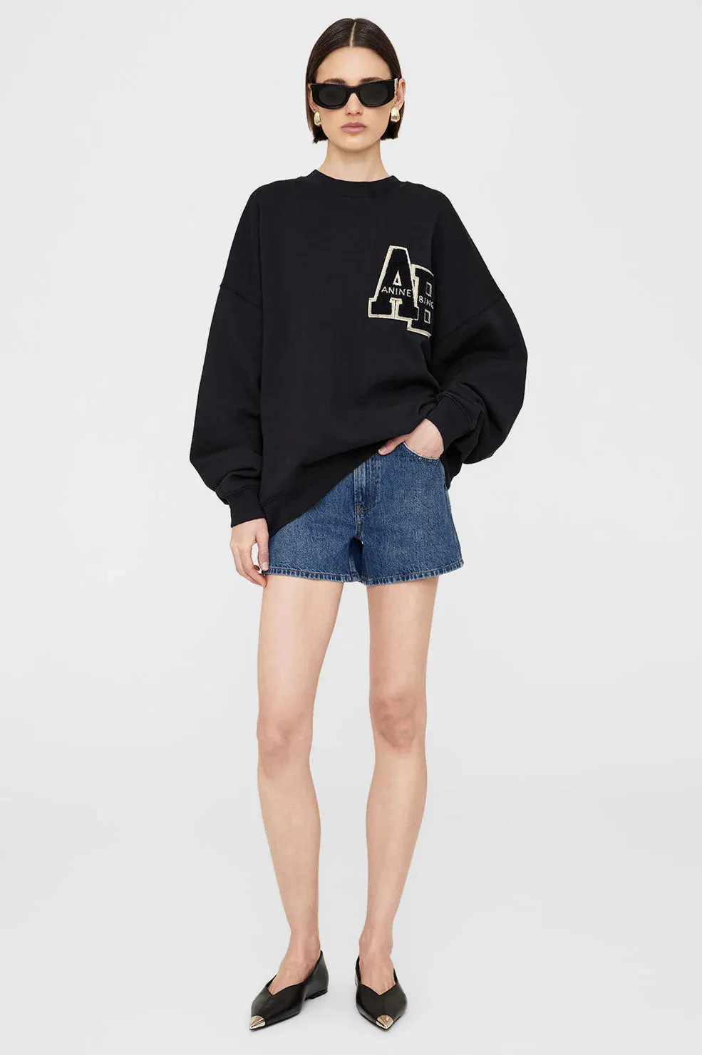 Anine Bing Miles Oversized Sweatshirt Letterman