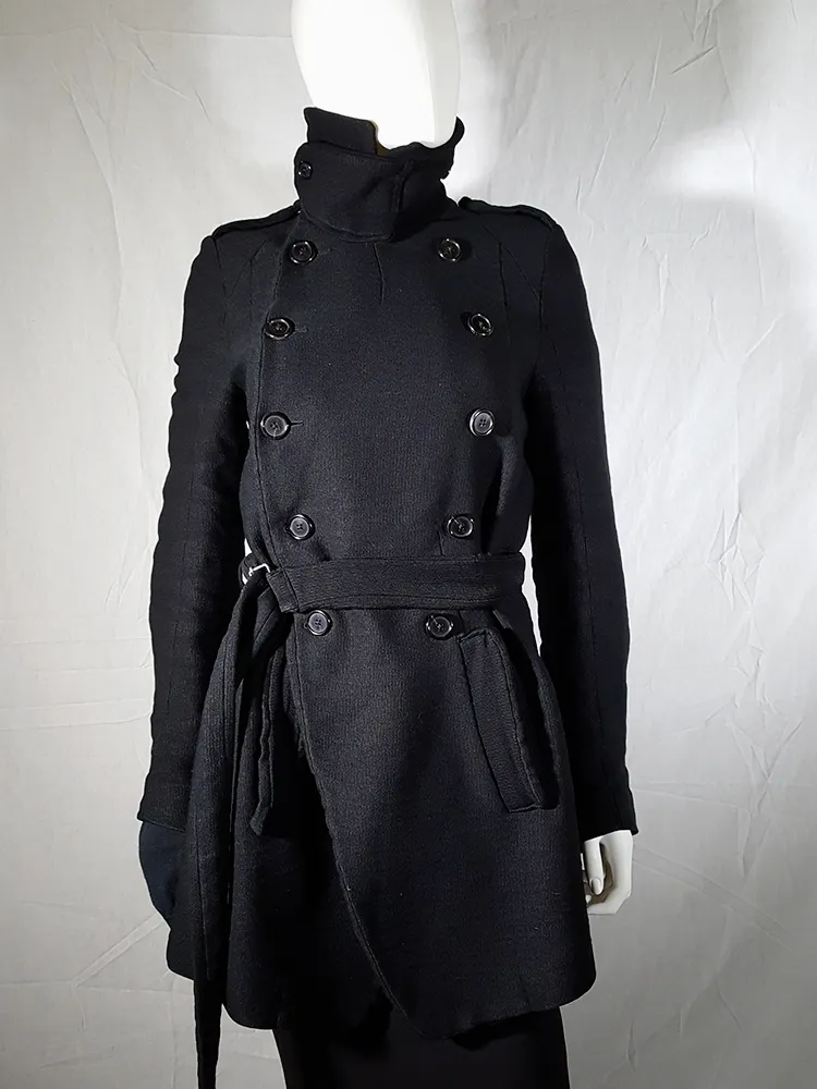 Ann Demeulemeester black double breasted winter coat