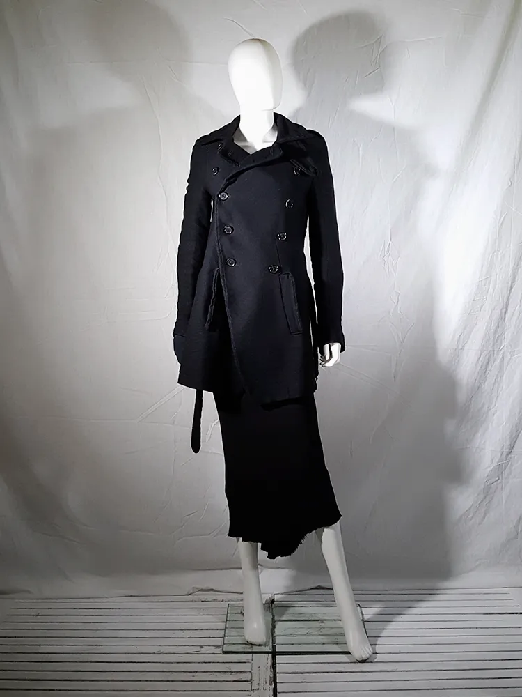 Ann Demeulemeester black double breasted winter coat