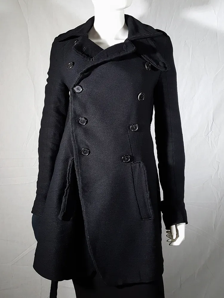 Ann Demeulemeester black double breasted winter coat