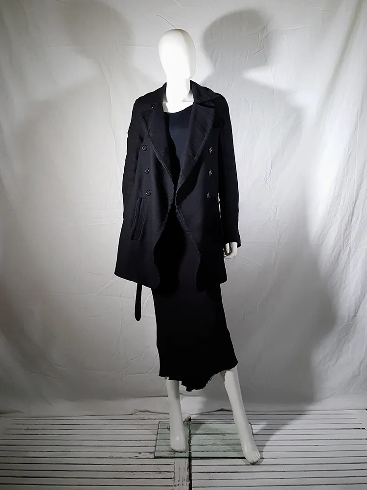 Ann Demeulemeester black double breasted winter coat