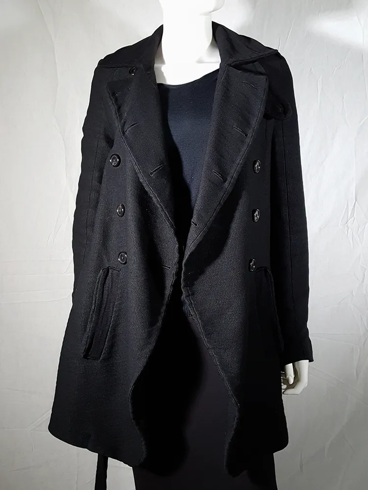 Ann Demeulemeester black double breasted winter coat