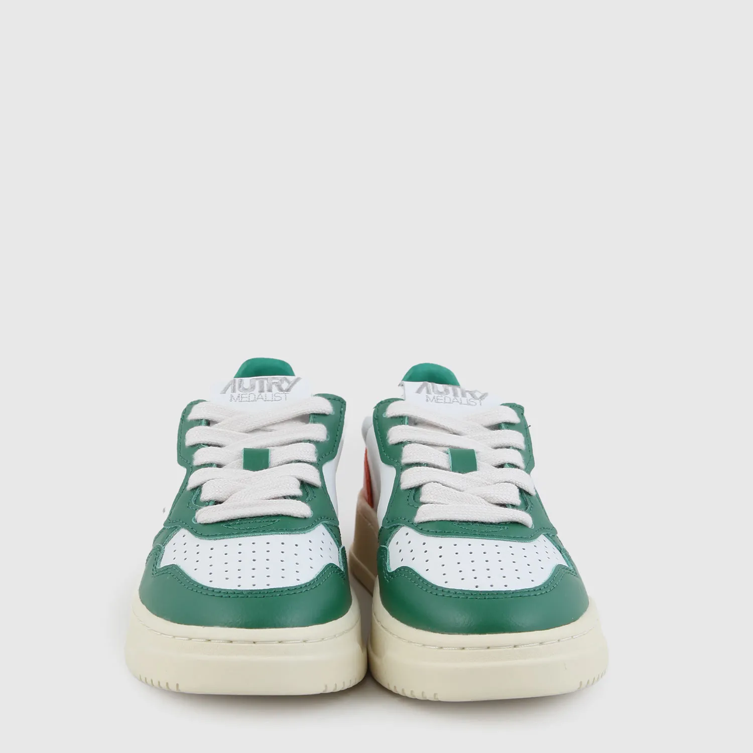 Autry White, Orange And Green Low Sneaker