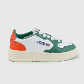 Autry White, Orange And Green Low Sneaker