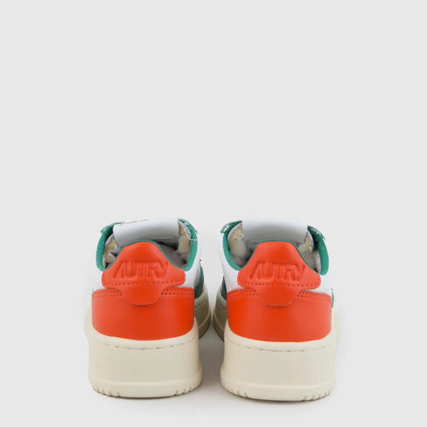 Autry White, Orange And Green Low Sneaker