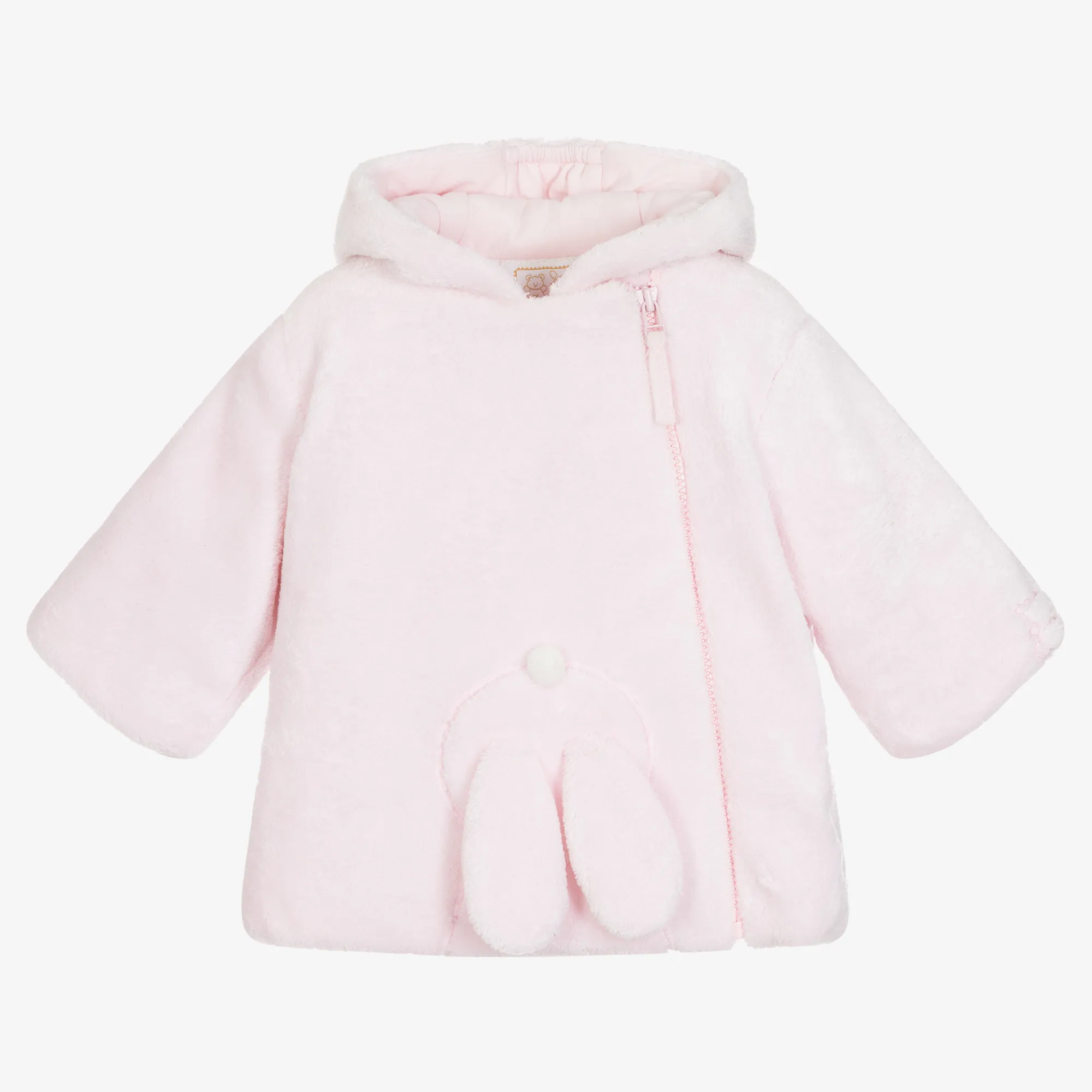 Baby Girls Pink Plush Bunny Coat