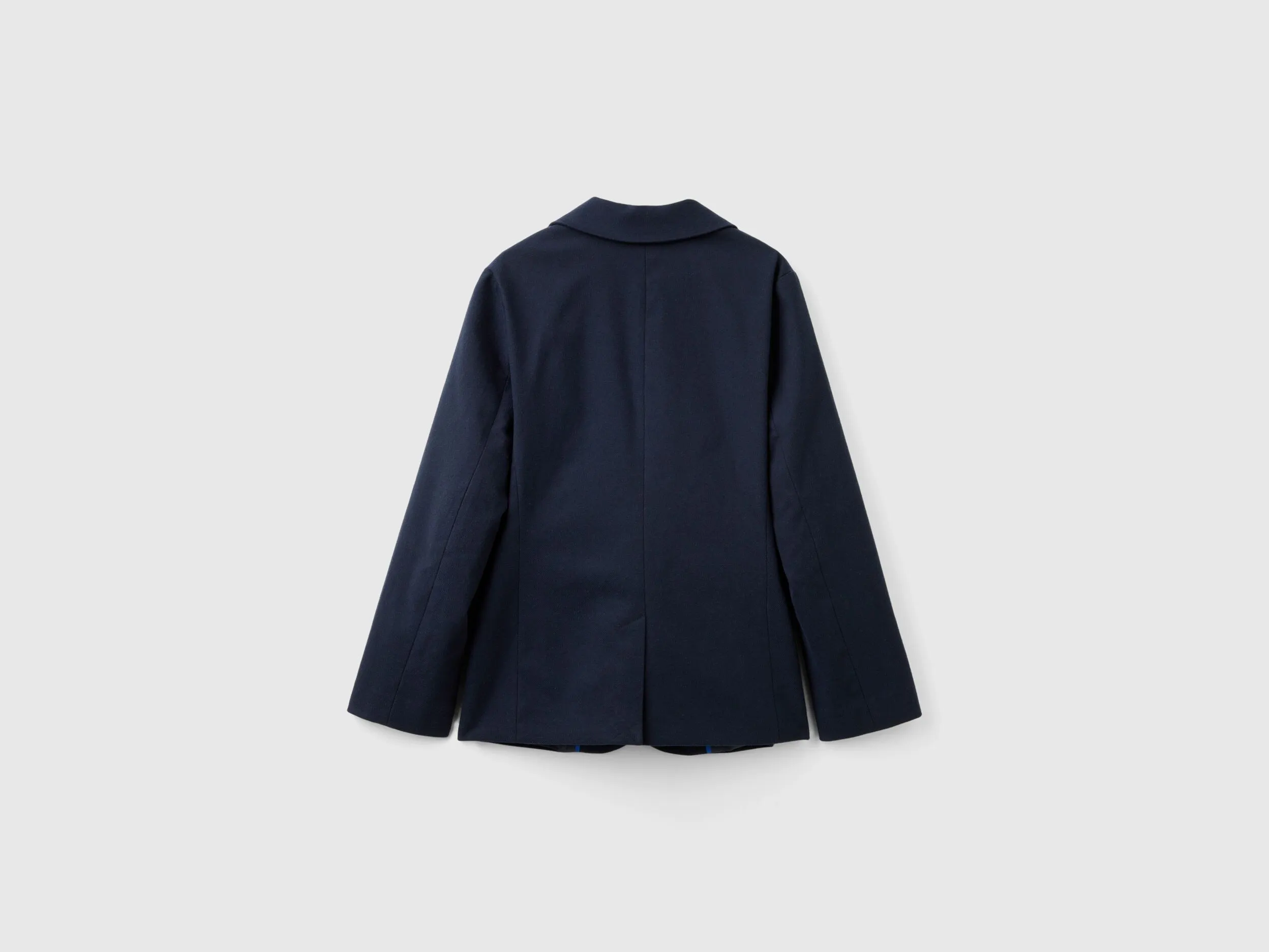 Blazer in flannel - Dark Blue | Benetton