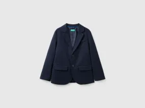 Blazer in flannel - Dark Blue | Benetton