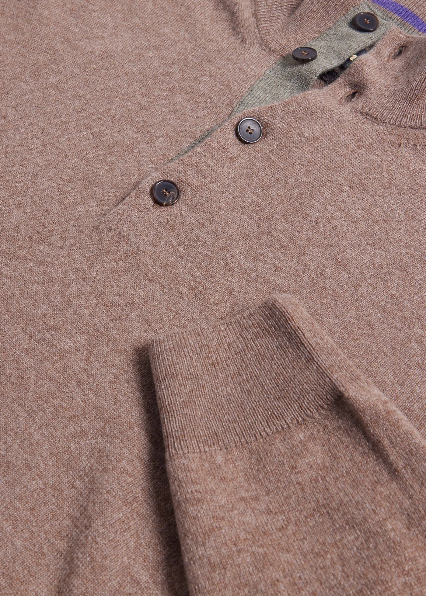 Cashmere Button Mock Sweater