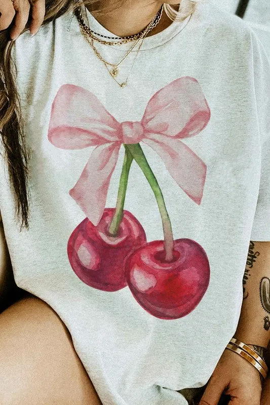 CHERRY BOW COQUETTE GRAPHIC TEE