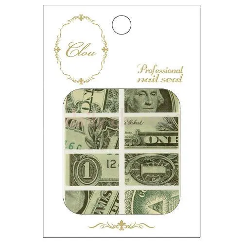 Clou Japanese Nail Art Sticker / Dollar Bill