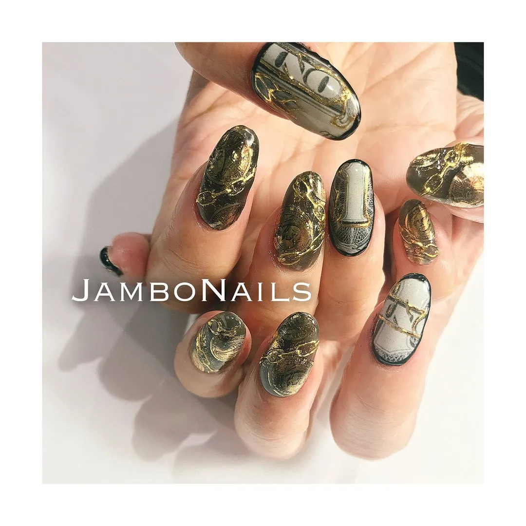 Clou Japanese Nail Art Sticker / Dollar Bill