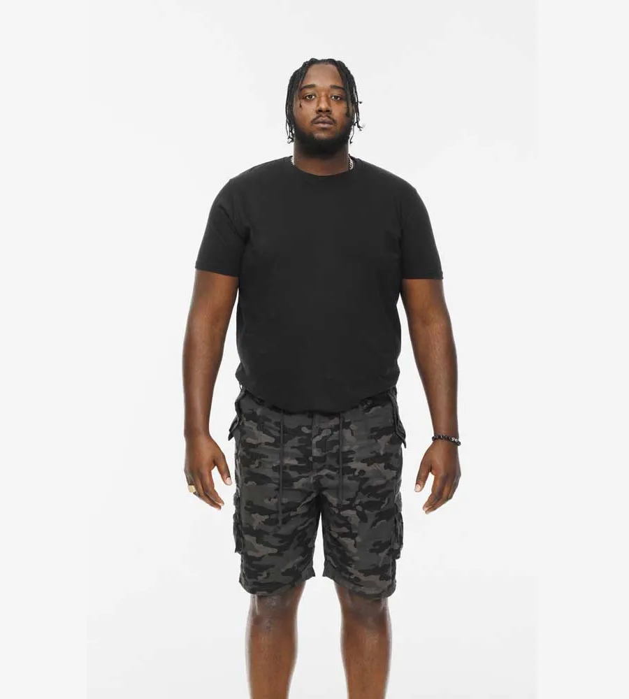 D555 Big Mens Camouflage Print Cargo Shorts (ZAVIER)