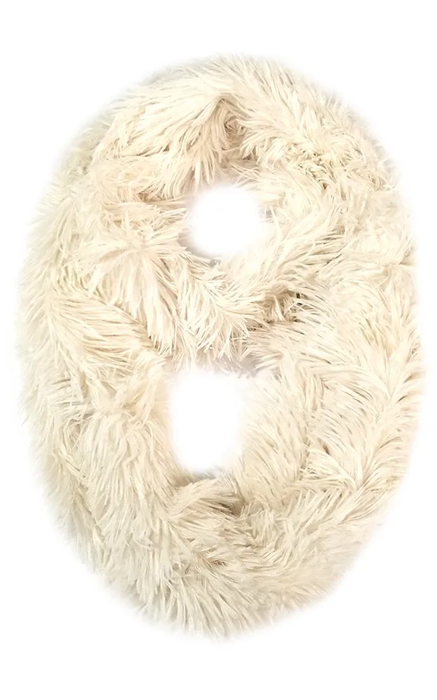 DB701 Solid Faux Fur Infinity Scarf