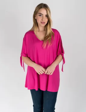 Gigliorosso - T-shirt scollo a V fucsia