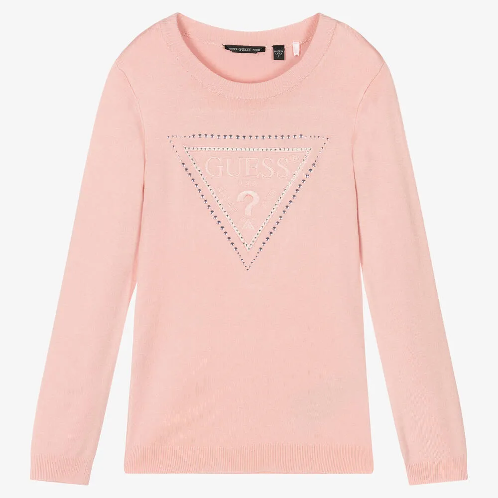 Girls Pink Logo Sweater