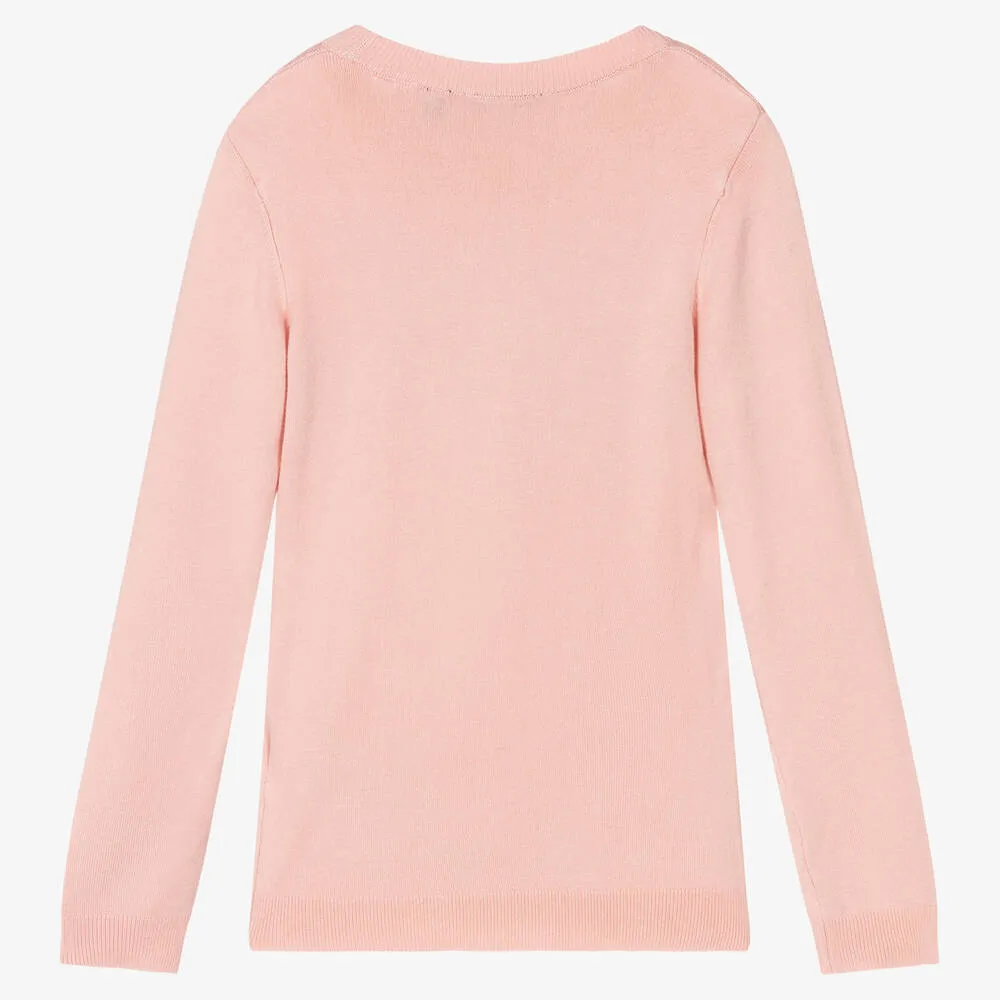 Girls Pink Logo Sweater