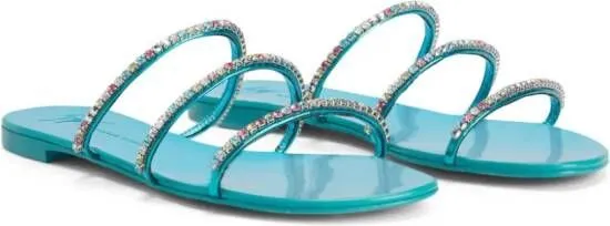 Giuseppe Zanotti Dark Colorful rhinestone-embellished sandals Blue