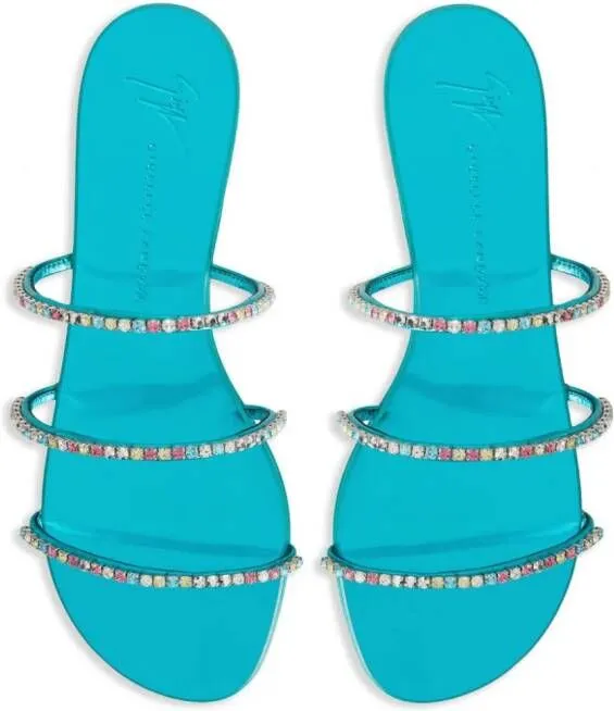 Giuseppe Zanotti Dark Colorful rhinestone-embellished sandals Blue