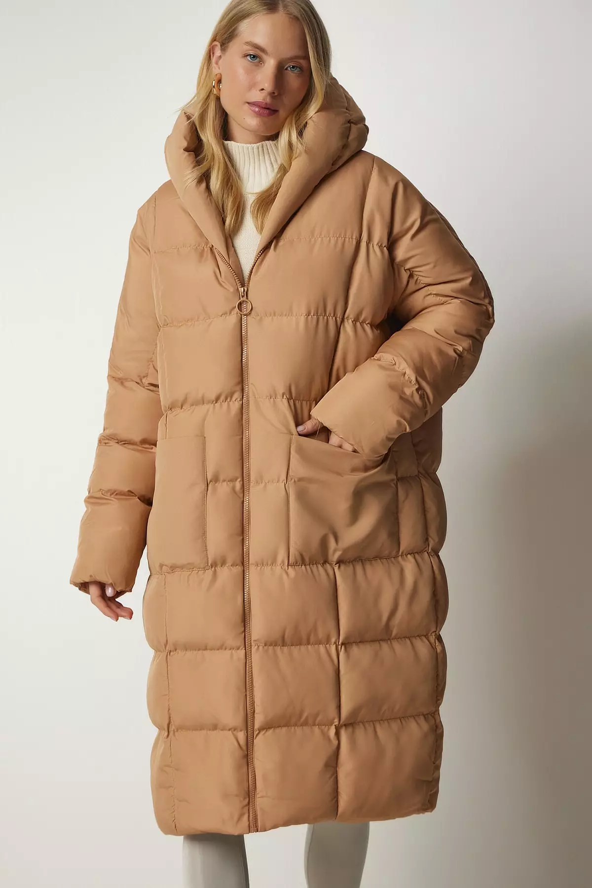 Happiness Istanbul Hooded Long Inflatable Coat