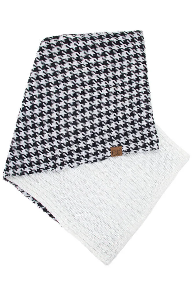 Houndstooth Knitted Infinity Scarf