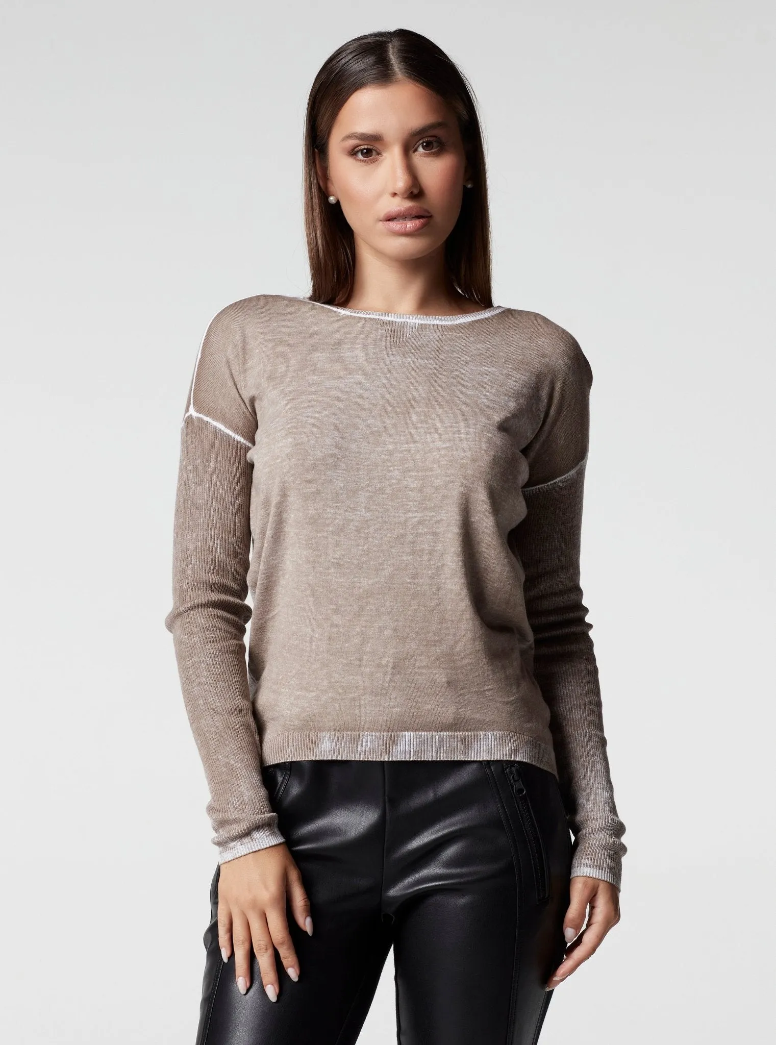 Huntress Boyfriend Sweater - Greige