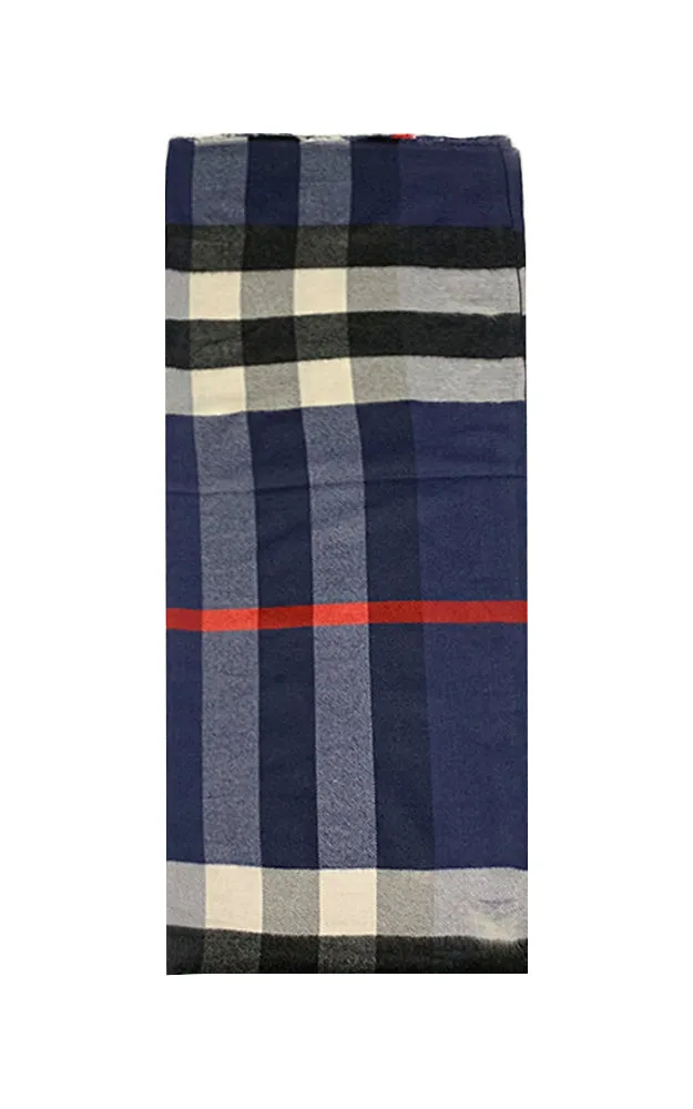 JC023212 Classic Plaid Cashmere Blended Scarf