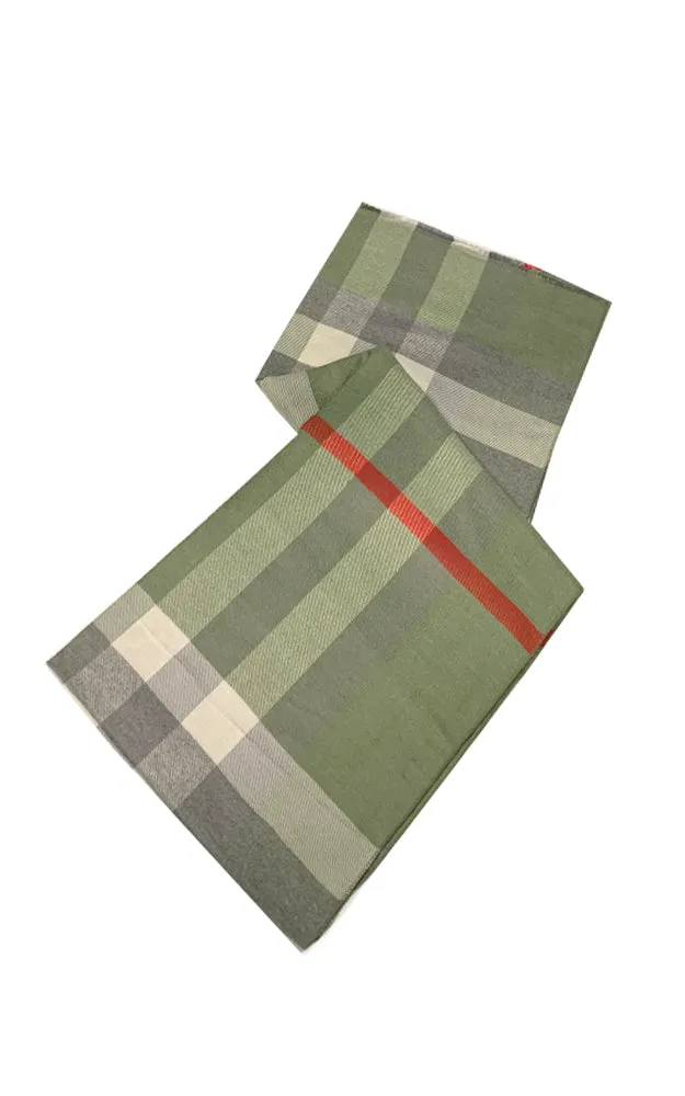 JC023212 Classic Plaid Cashmere Blended Scarf