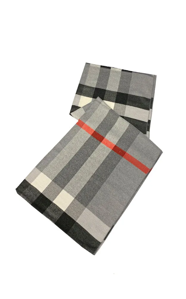 JC023212 Classic Plaid Cashmere Blended Scarf