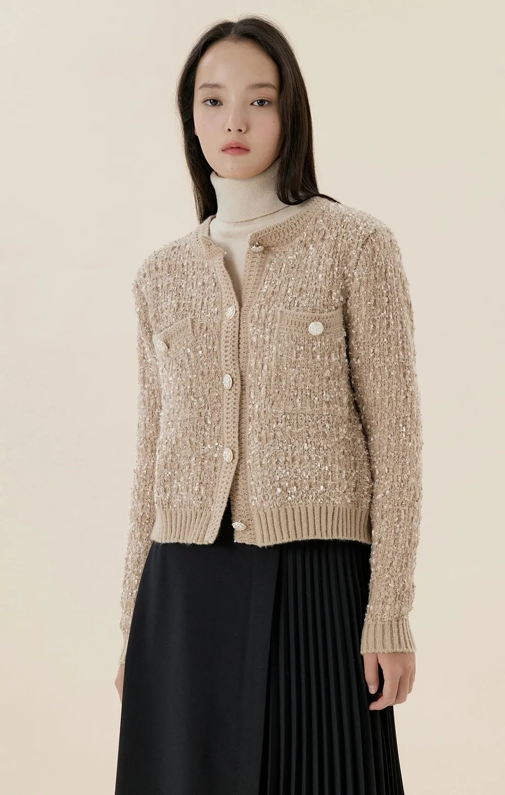 Kenneth lady  |Casual Style Tweed Street Style Long Sleeves Elegant Style