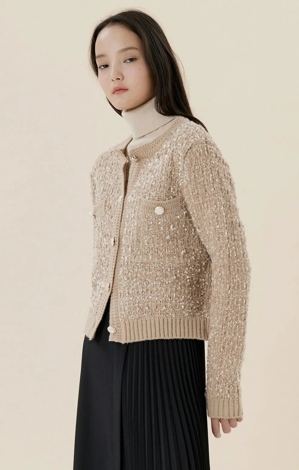 Kenneth lady  |Casual Style Tweed Street Style Long Sleeves Elegant Style