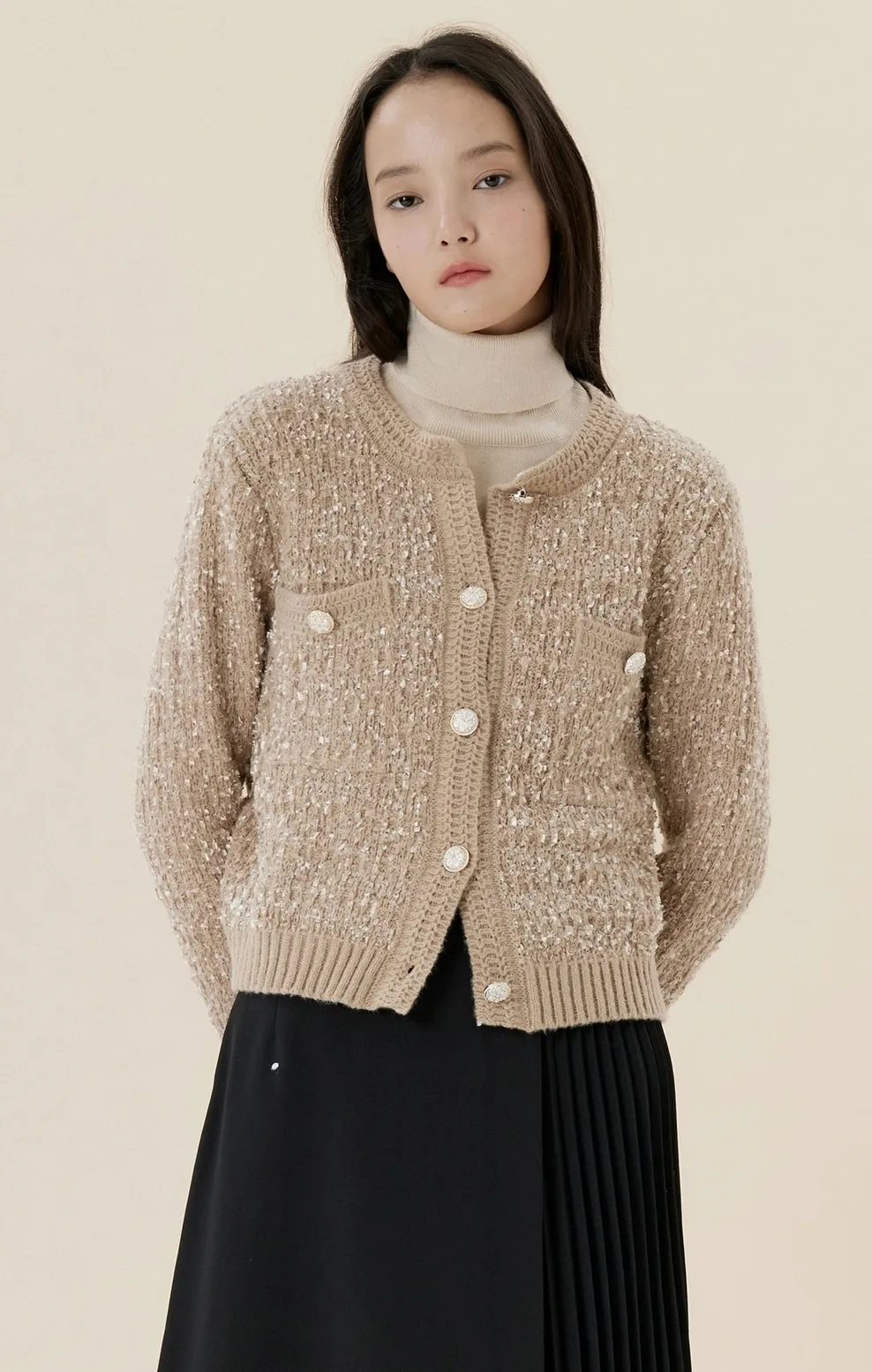 Kenneth lady  |Casual Style Tweed Street Style Long Sleeves Elegant Style