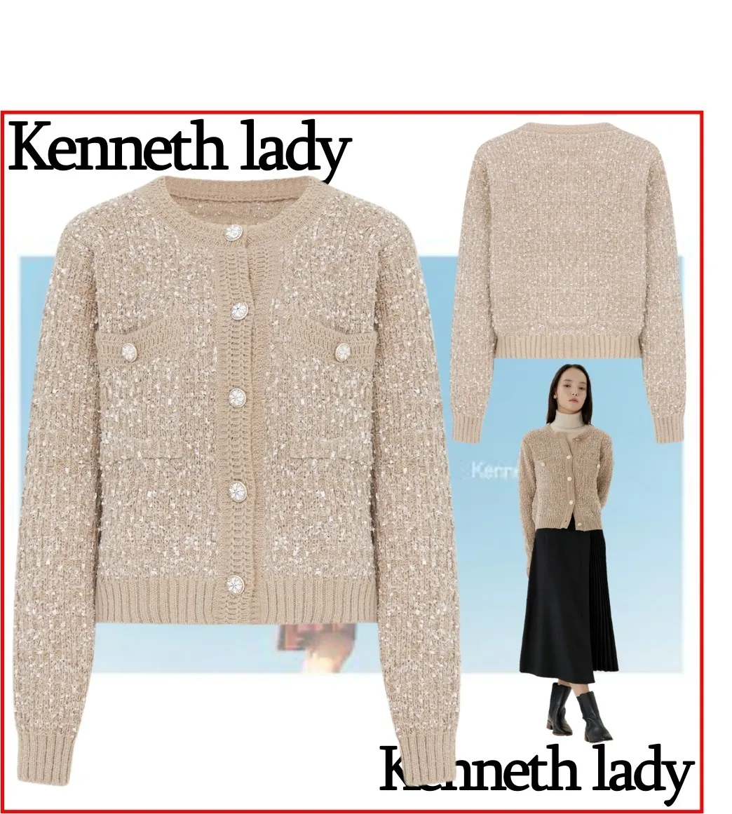 Kenneth lady  |Casual Style Tweed Street Style Long Sleeves Elegant Style