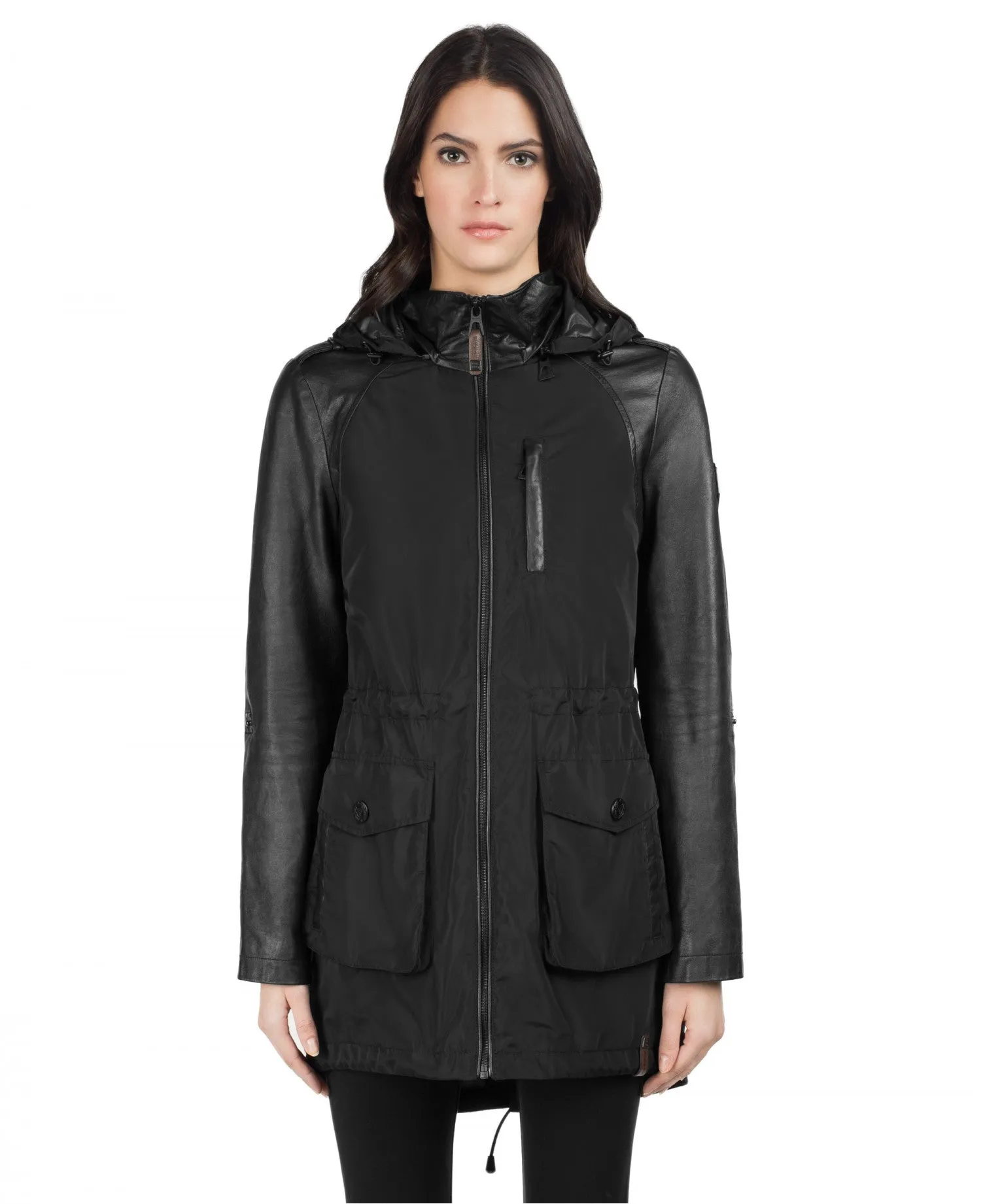 Kiara Leather Sleeved Memory Jacket