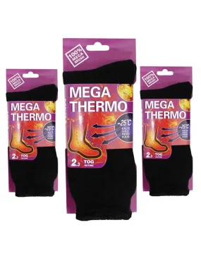 Ladies Black Mega Thermal Insulated 3-Packs Of Socks