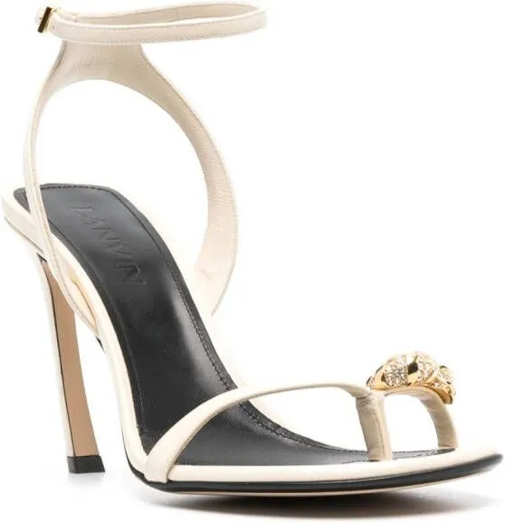 Lanvin Swing 105mm embellished leather sandals Neutrals