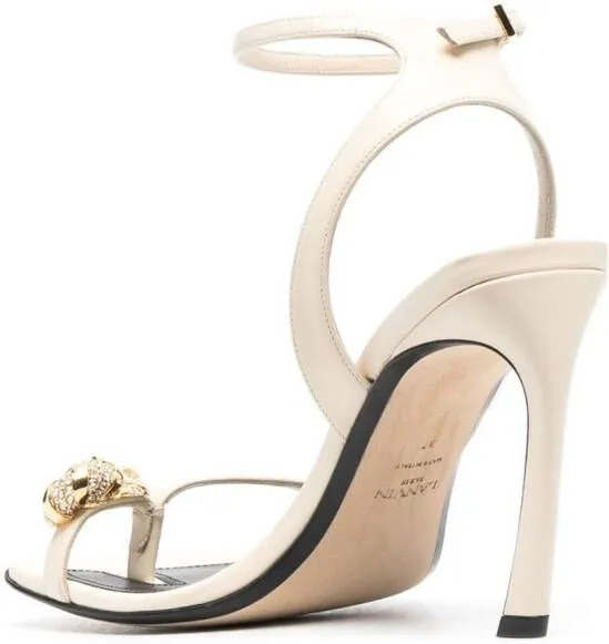 Lanvin Swing 105mm embellished leather sandals Neutrals