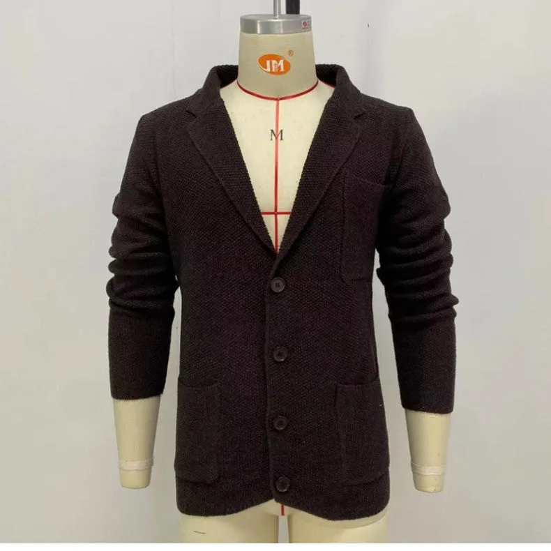 Long Sleeve Woolen Blazer Collar Coat