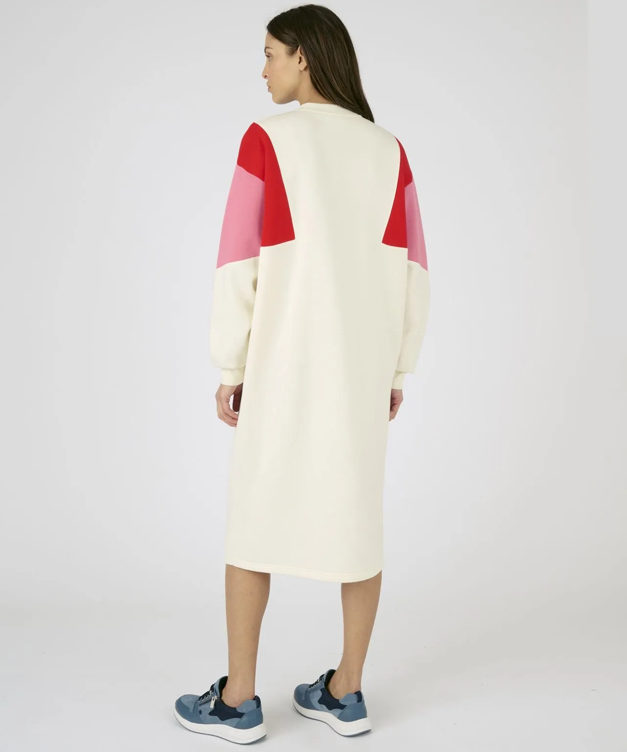 Long Sleeved Colourblock Sweatshirt Dress