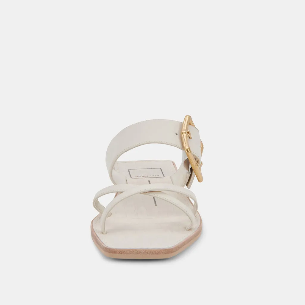 LOWYN Sandals Ivory Leather | Ivory Leather Flat Sandals– Dolce Vita 6897927684162