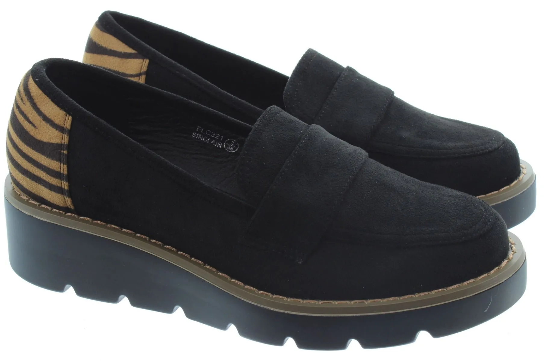 LUNAR Ladies FLC321 Sinclair Loafers In Black