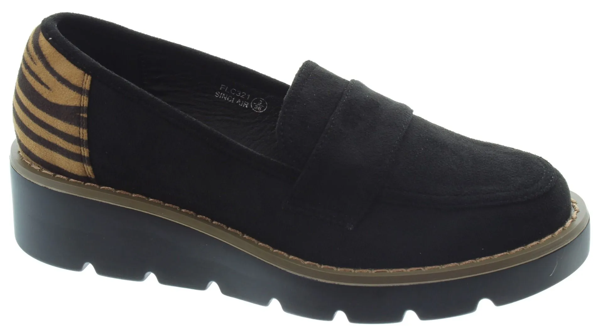 LUNAR Ladies FLC321 Sinclair Loafers In Black