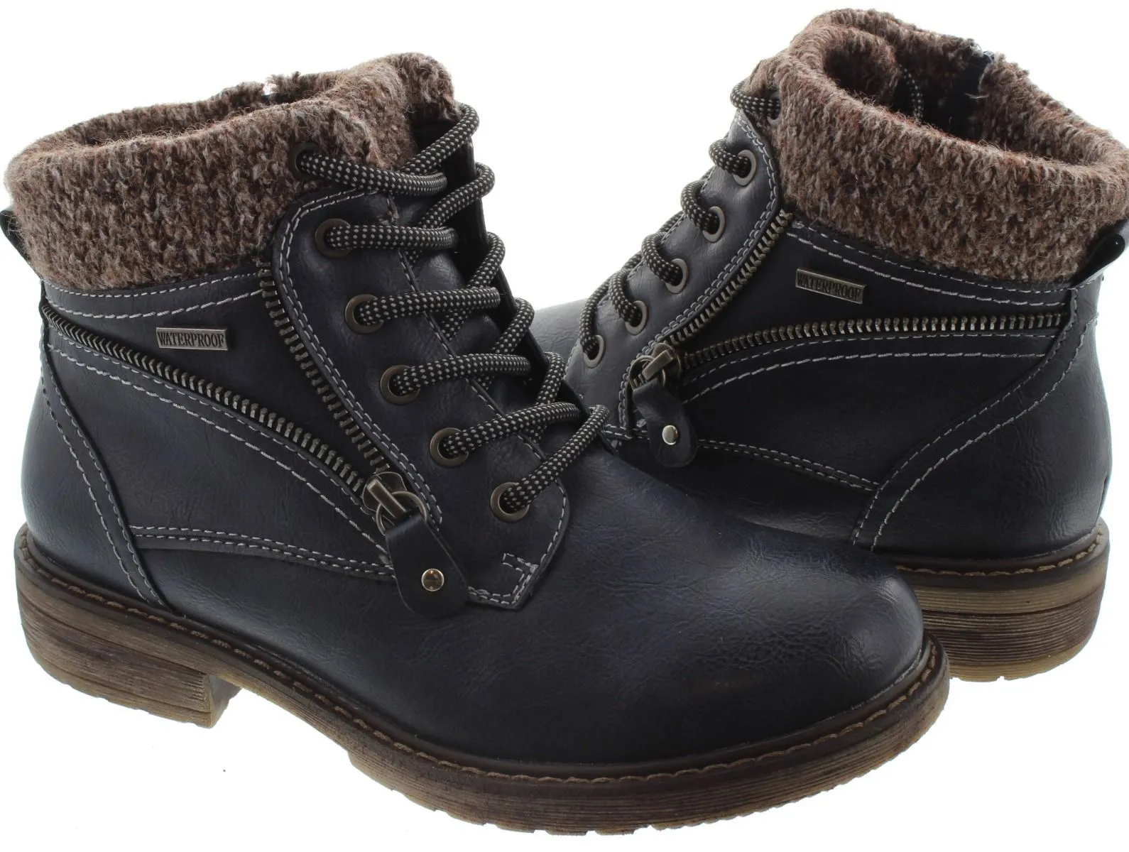 LUNAR Ladies GLB090 Benson Waterproof Boots In Navy