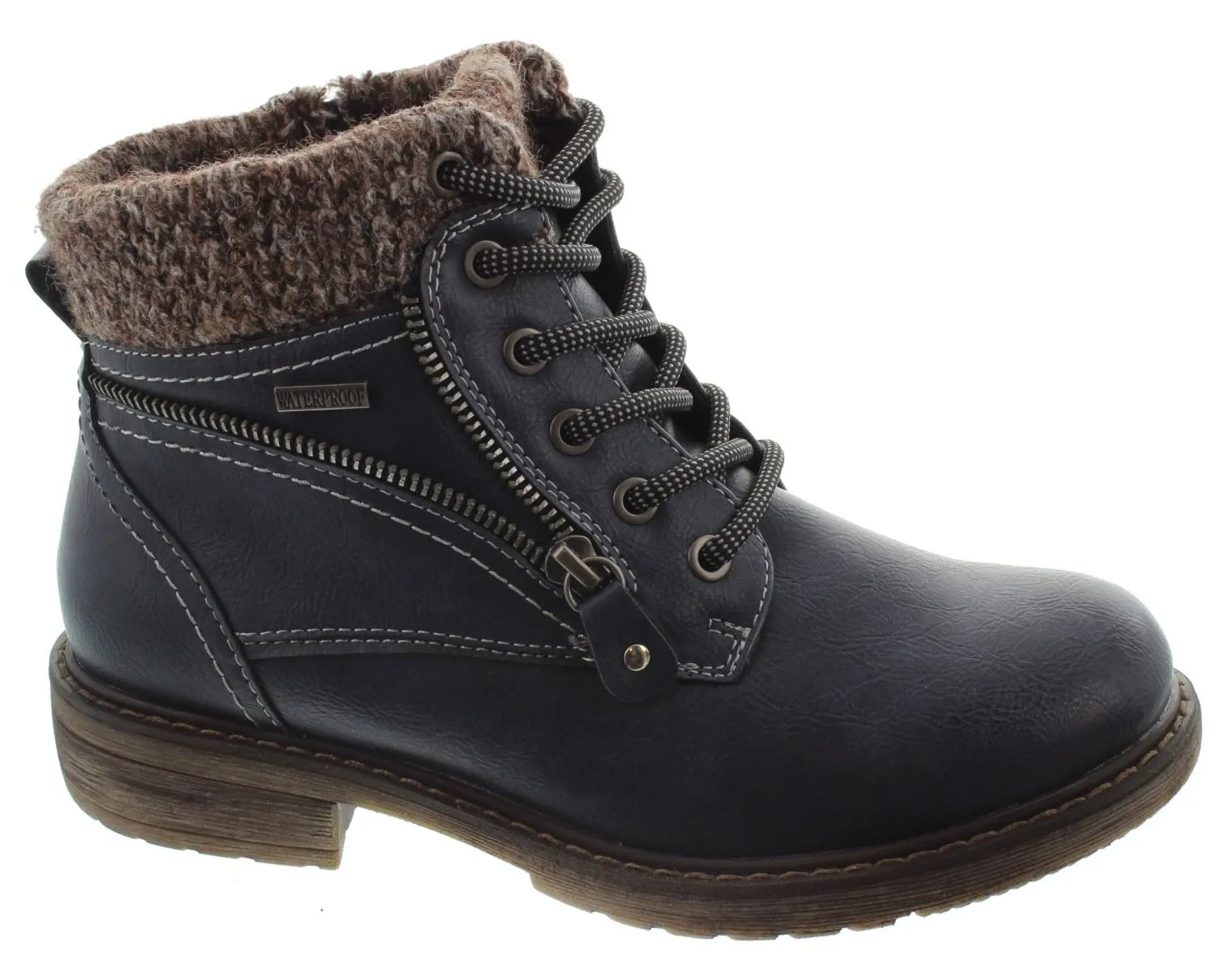 LUNAR Ladies GLB090 Benson Waterproof Boots In Navy