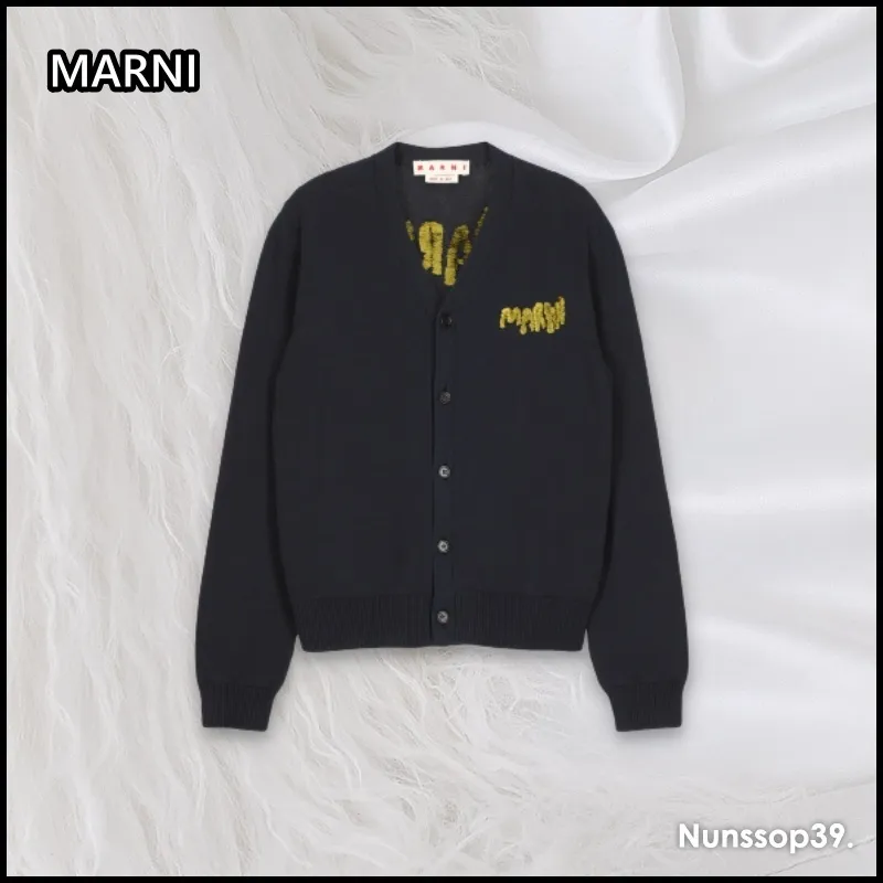 MARNI  |Street Style Plain Logo Designers Cardigans