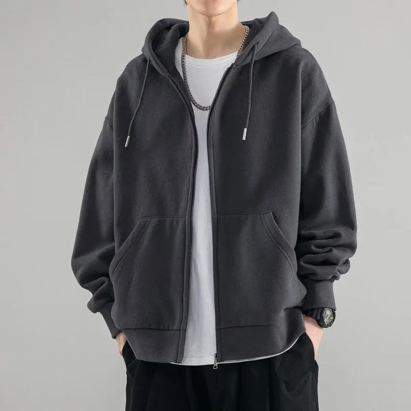 Men's Fashionable Loose All-match Zipper Cardigan Sweater Coat