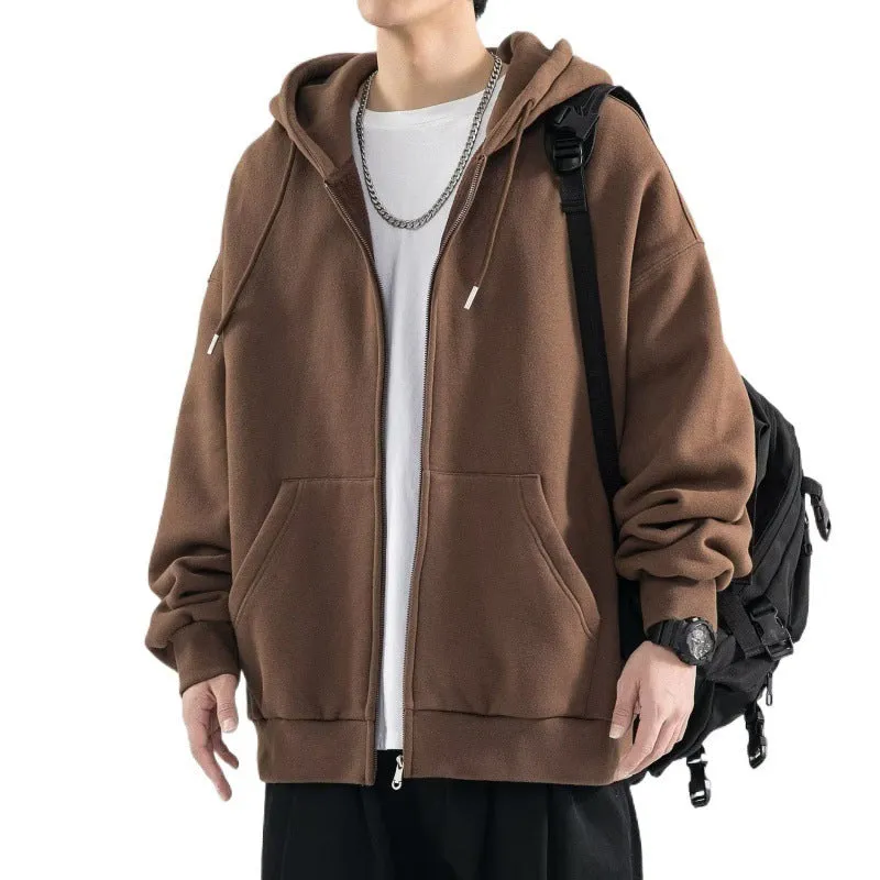 Men's Fashionable Loose All-match Zipper Cardigan Sweater Coat