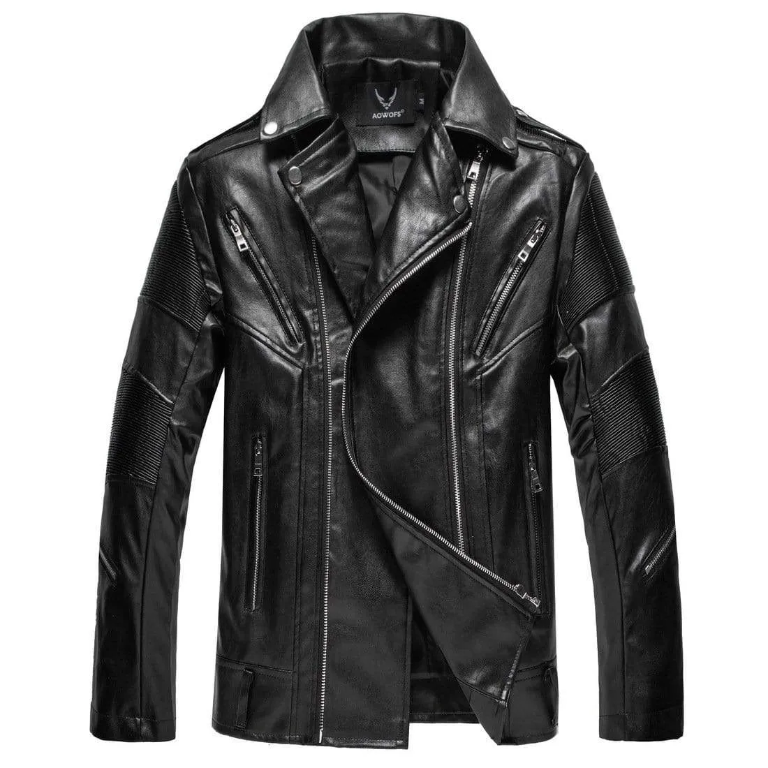 Men's Punk Large Lapel Contrast /Pure Color Sleeve Jackets