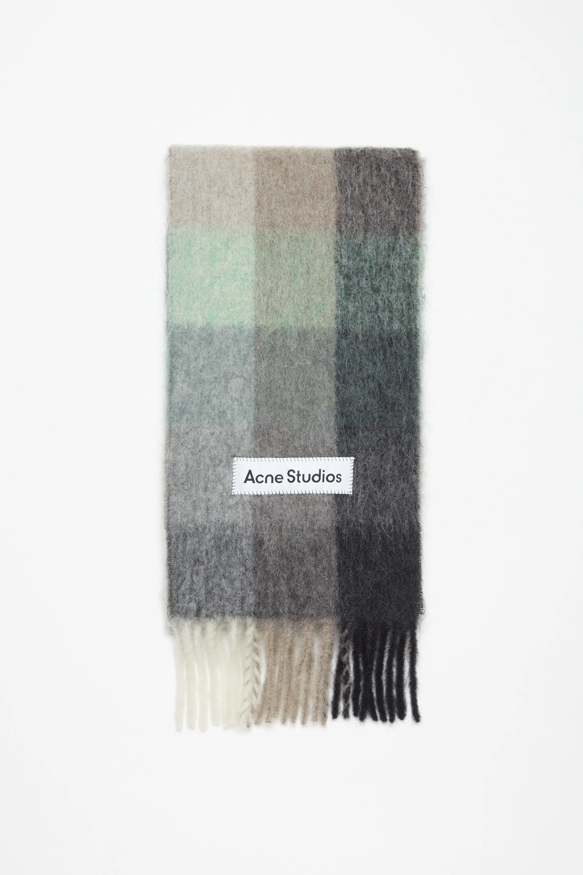 Mohair checked scarf