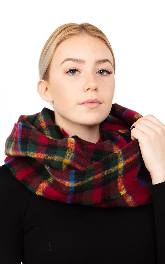 MS0142 Multi Color Tartan Plaid Infinity Scarf